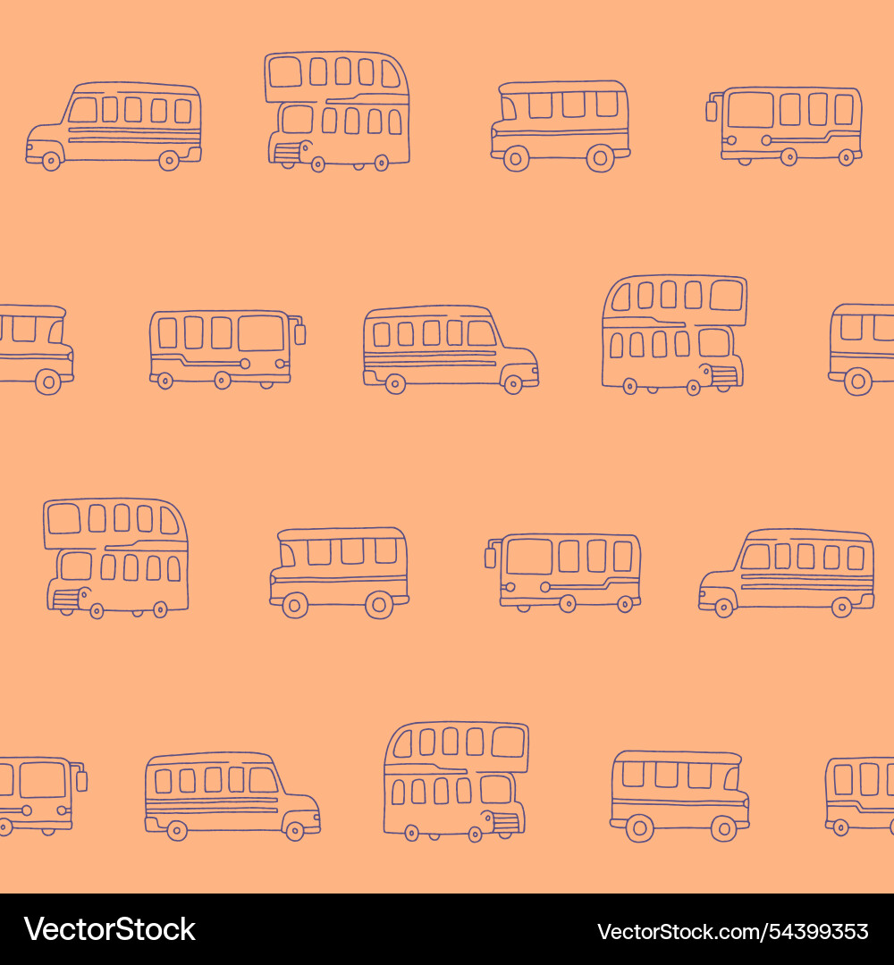 Outline collection of bus seamless pattern Outline collection of bus seamless pattern Vector Image