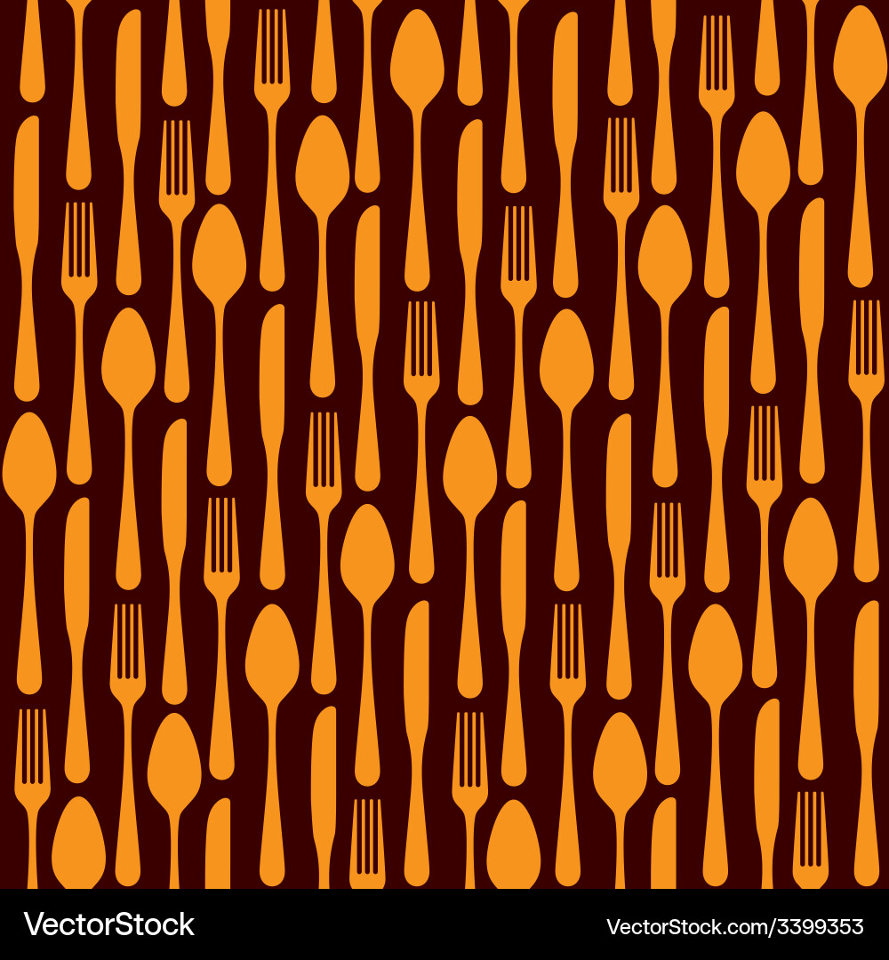 Silverware Pattern Background Vector Image