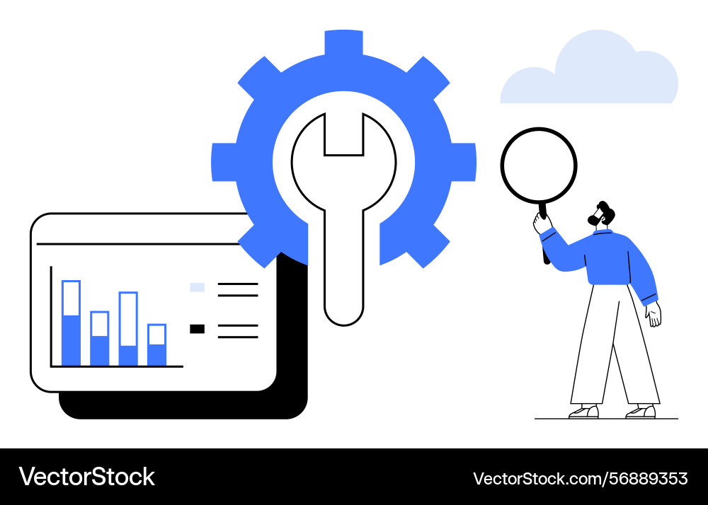 Tools and charts for data optimization Tools and charts for data optimization vector image