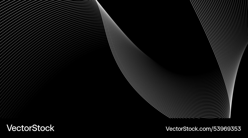 Wave pattern created with white lines on a black Wave pattern created with white lines on a black vector image