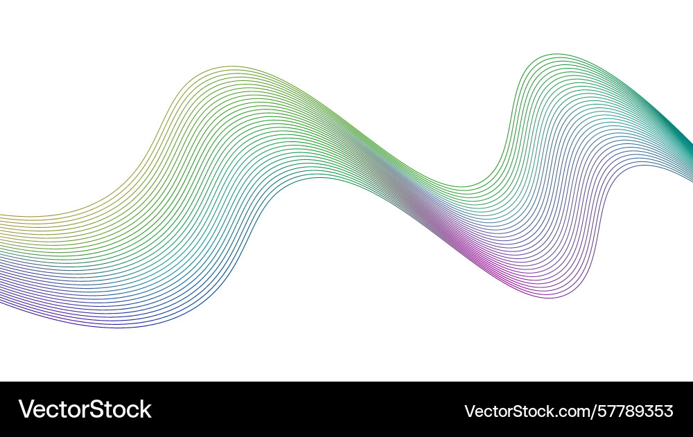 Wavy blend lines design colorful gradient abstract Vector Image