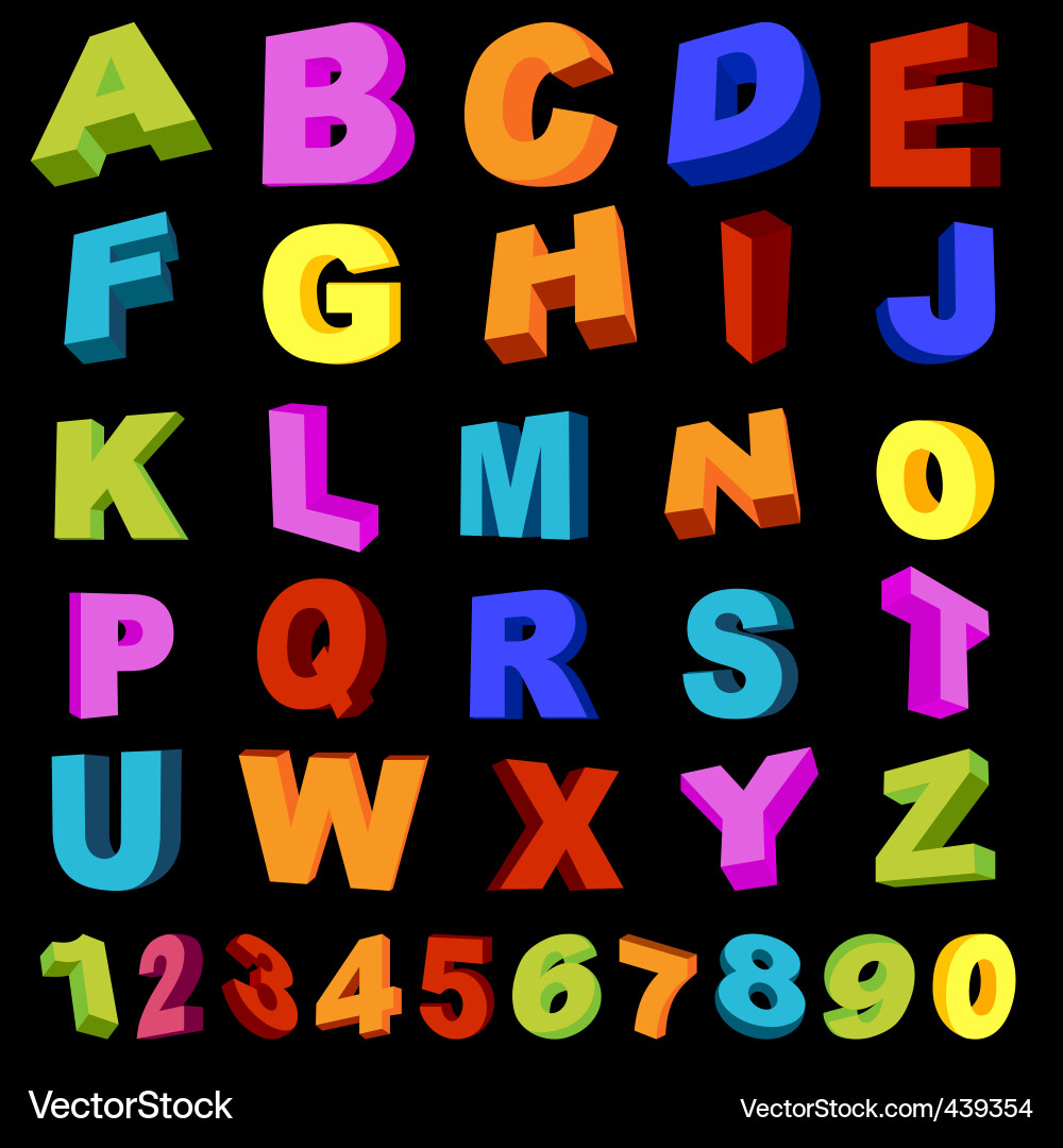 Alphabet with Numbers vector image