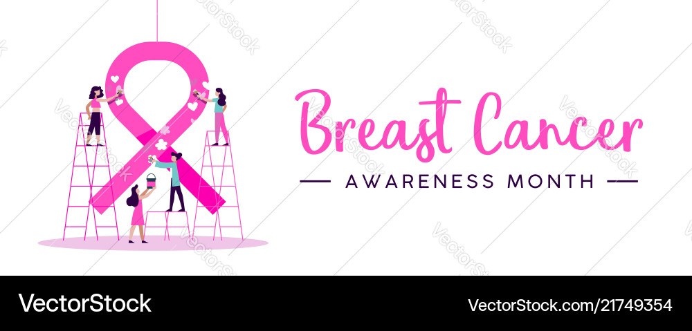 Brustkrebs Bewusstsein Monat Frauen Charity Banner Brustkrebs Bewusstsein Monat Frauen Charity Banner vektorbild