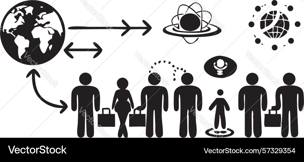 Collective key unlocking potential through unity Collective key unlocking potential through unity vector image