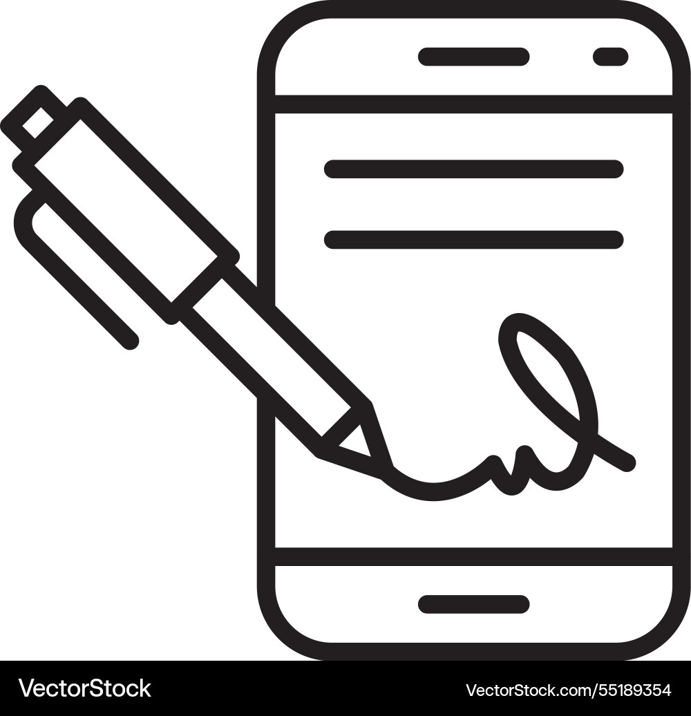Digital signature line icon design Vector Image