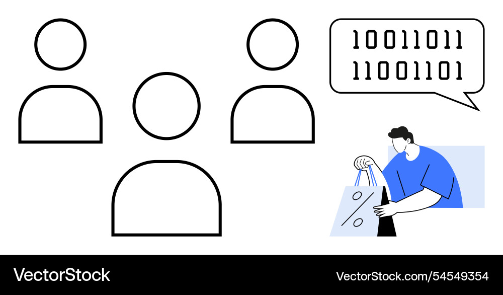 Group of three figures with speech bubble Vector Image