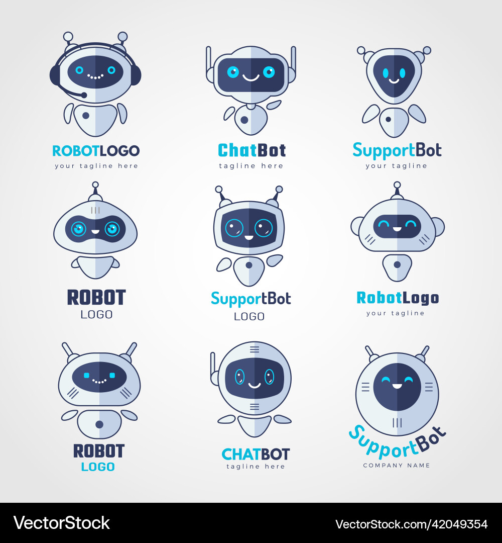 Robot Android Chatbot Logo vector image