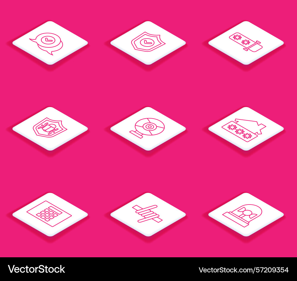 Set line check mark in speech bubble shield Set line check mark in speech bubble shield vector image