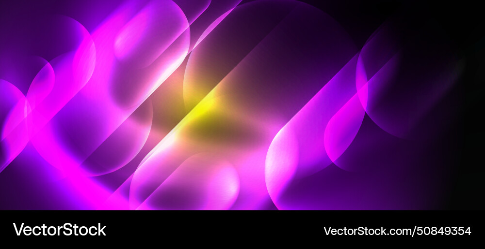 Techno concept with neon circles geometric design Vector Image