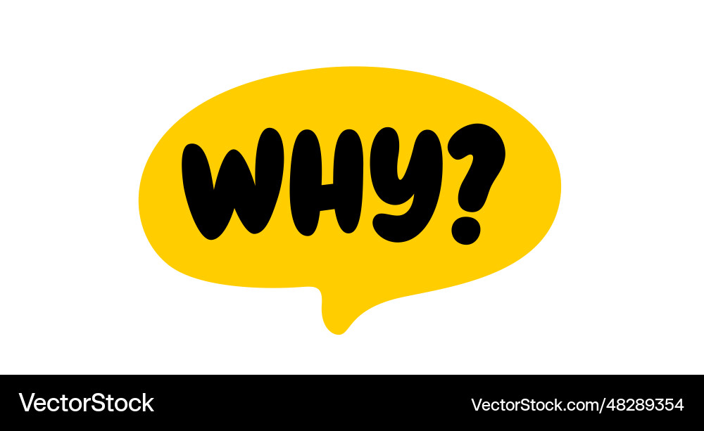 Why question word speech bubble text Vector Image