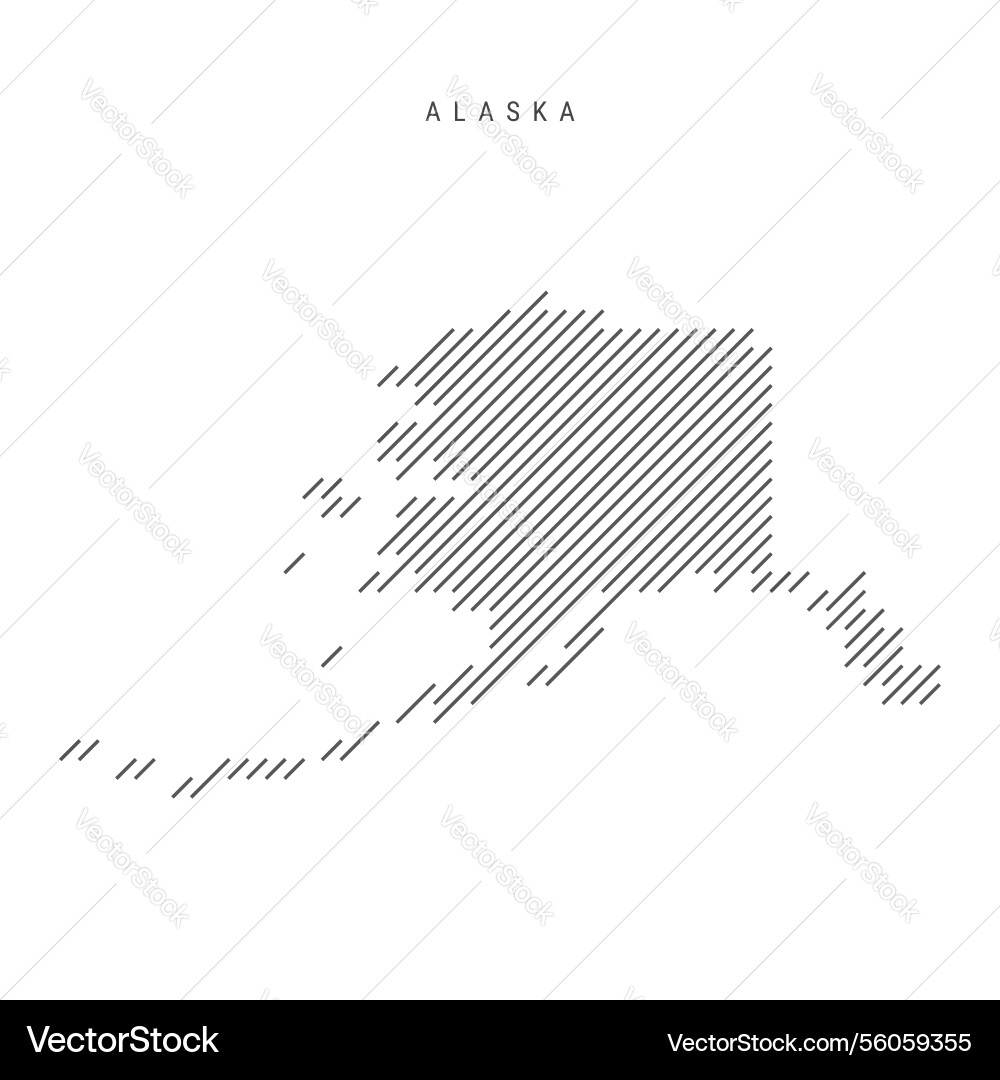 Alaska map from pattern of black slanted parallel Alaska map from pattern of black slanted parallel vector image