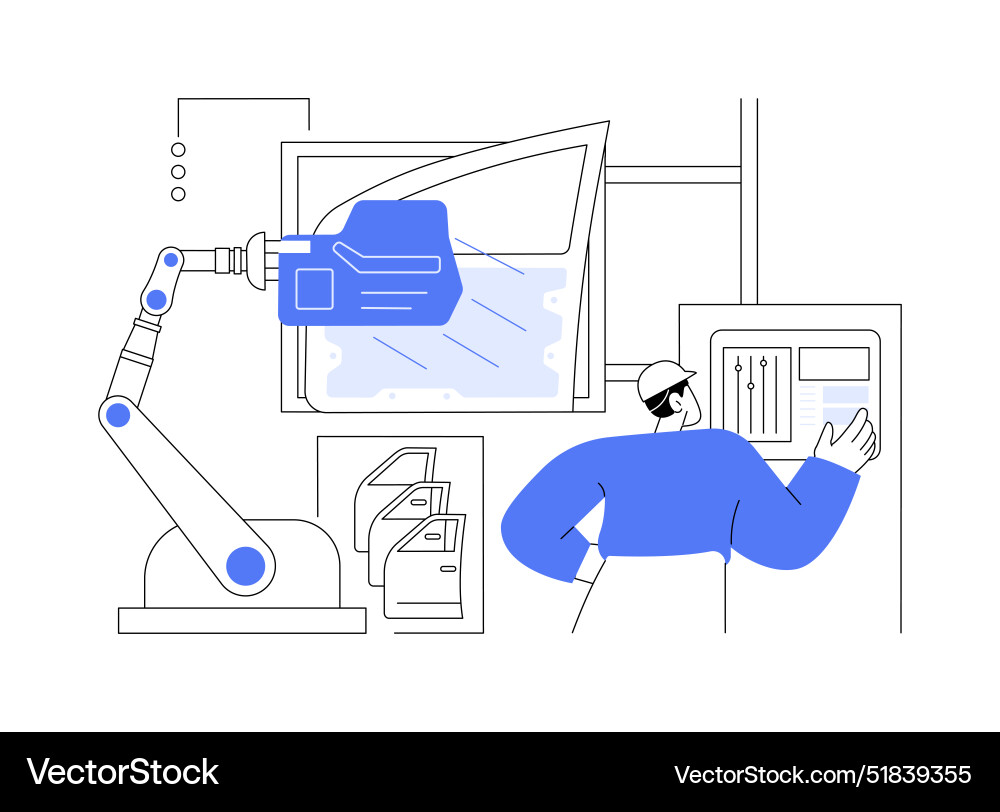 Collaborative robots use abstract concept Collaborative robots use abstract concept Vector Image