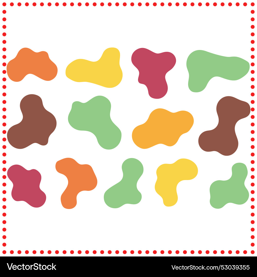 Collection of abstract fluid blob shapes Vector Image