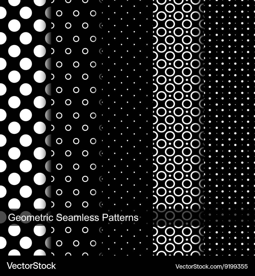 Collection of geometric seamless patterns vector image