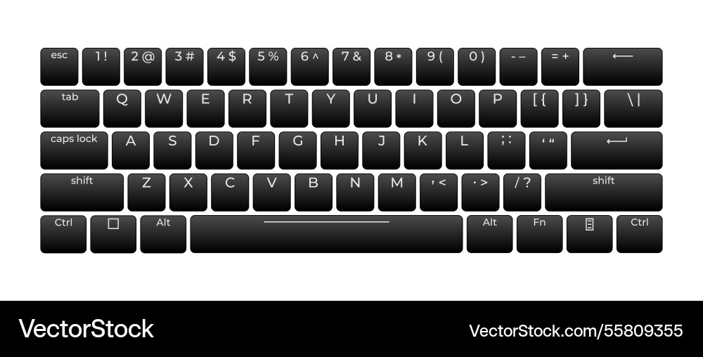 Computer keyboard button layout template Computer keyboard button layout template vector image