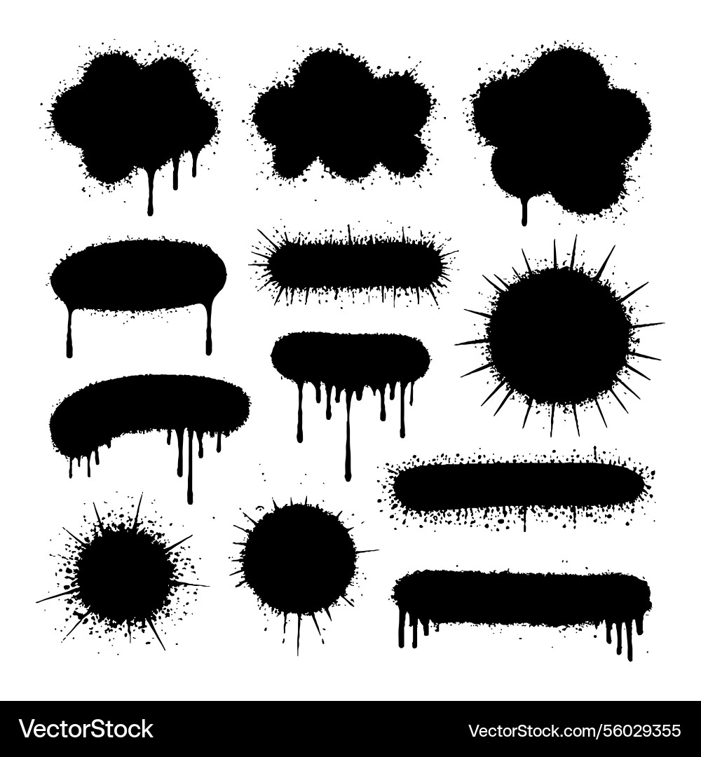 Ink splatter shapes collection a set of abstract Ink splatter shapes collection a set of abstract vector image