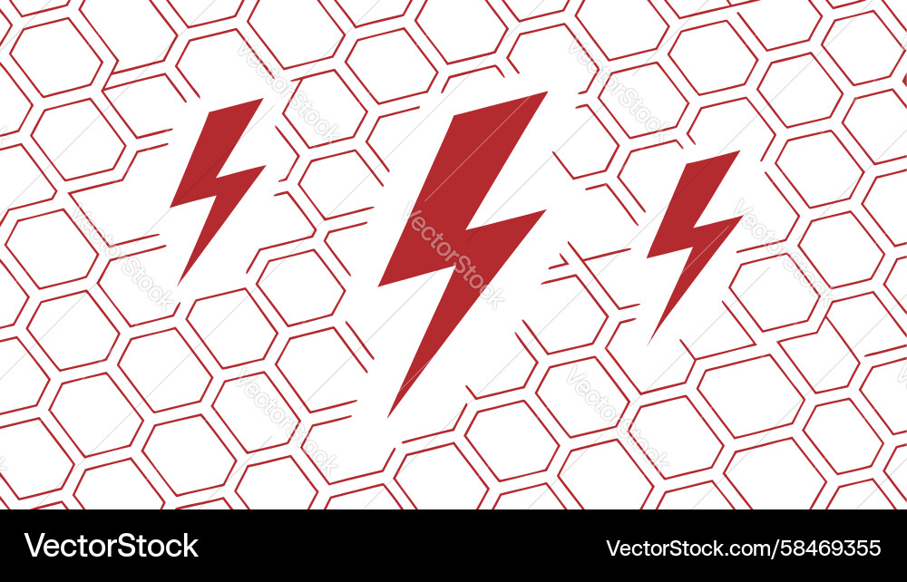 Lightning Hexagon Pattern Vector Image