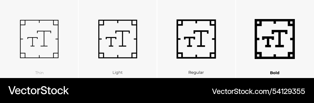 Text size icon thin light regular and bold style Text size icon thin light regular and bold style vector image