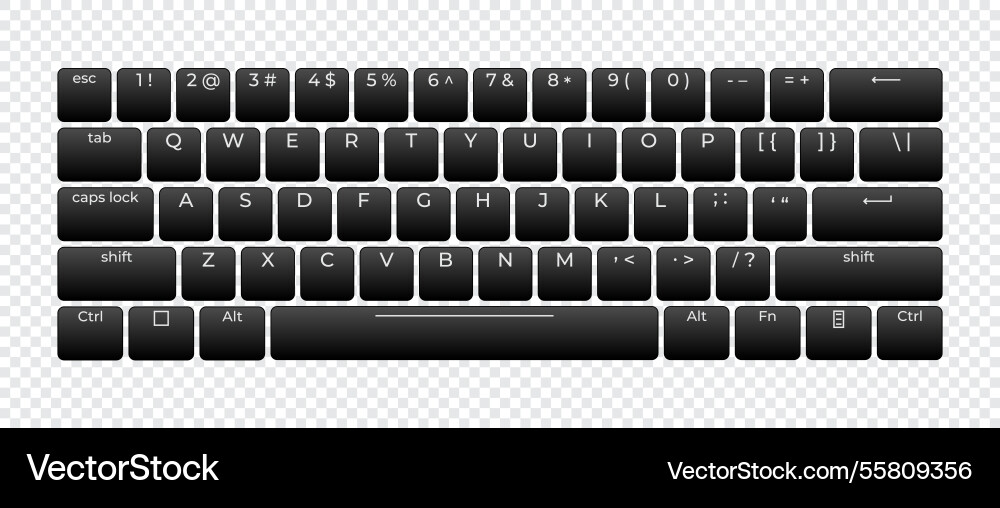 Computer keyboard button layout template Computer keyboard button layout template vector image