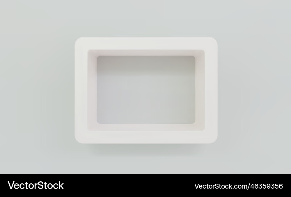 Empty white rounded rectangular shelf or niche Empty white rounded rectangular shelf or niche vector image