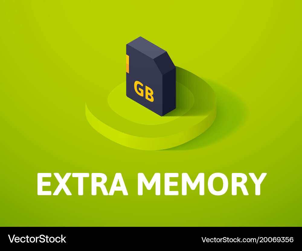 Extra memory isometric icon isolated on color vector image