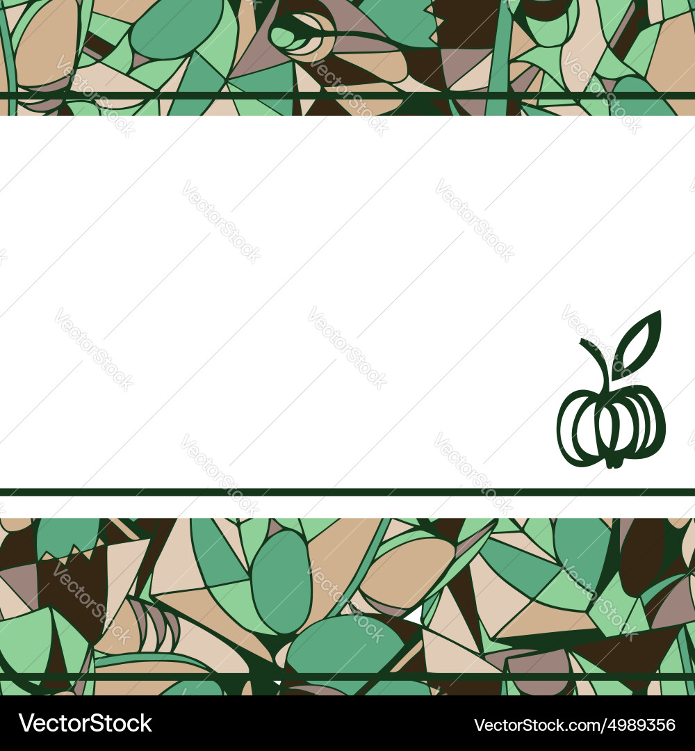 Frame of geometric pattern green color vector image