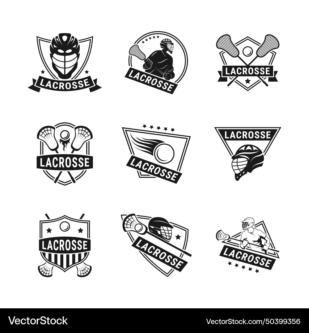 Lacrosse Sport Logo Collection vector image