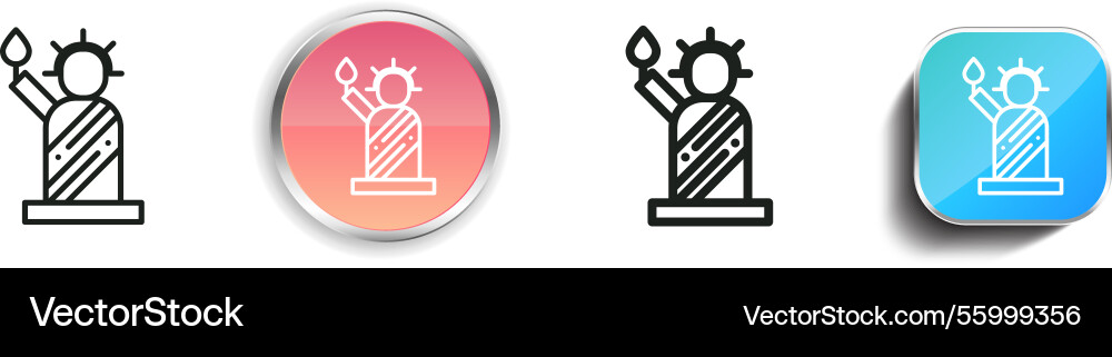 Liberty icon thin linear regular and button style Liberty icon thin linear regular and button style vector image
