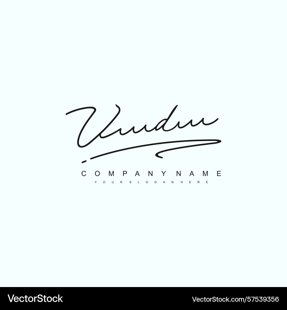 Minimal signature logo design with vd initials Vector Image