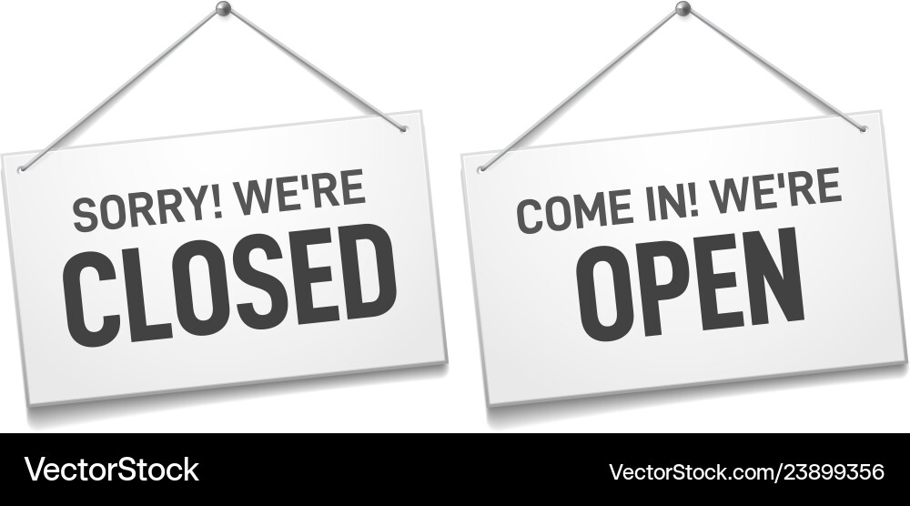 Open & Closed Shop Sign vektorbild