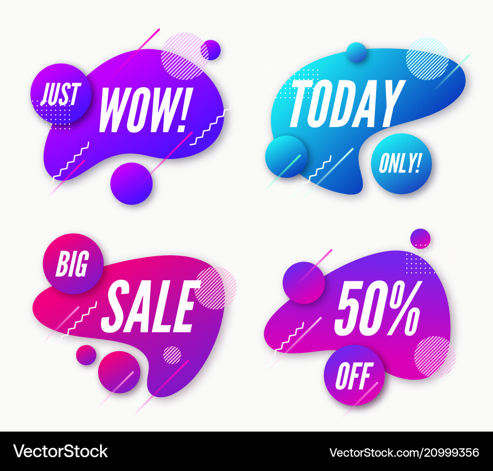 Set of abstract trendy dynamic style compositions Vector Image