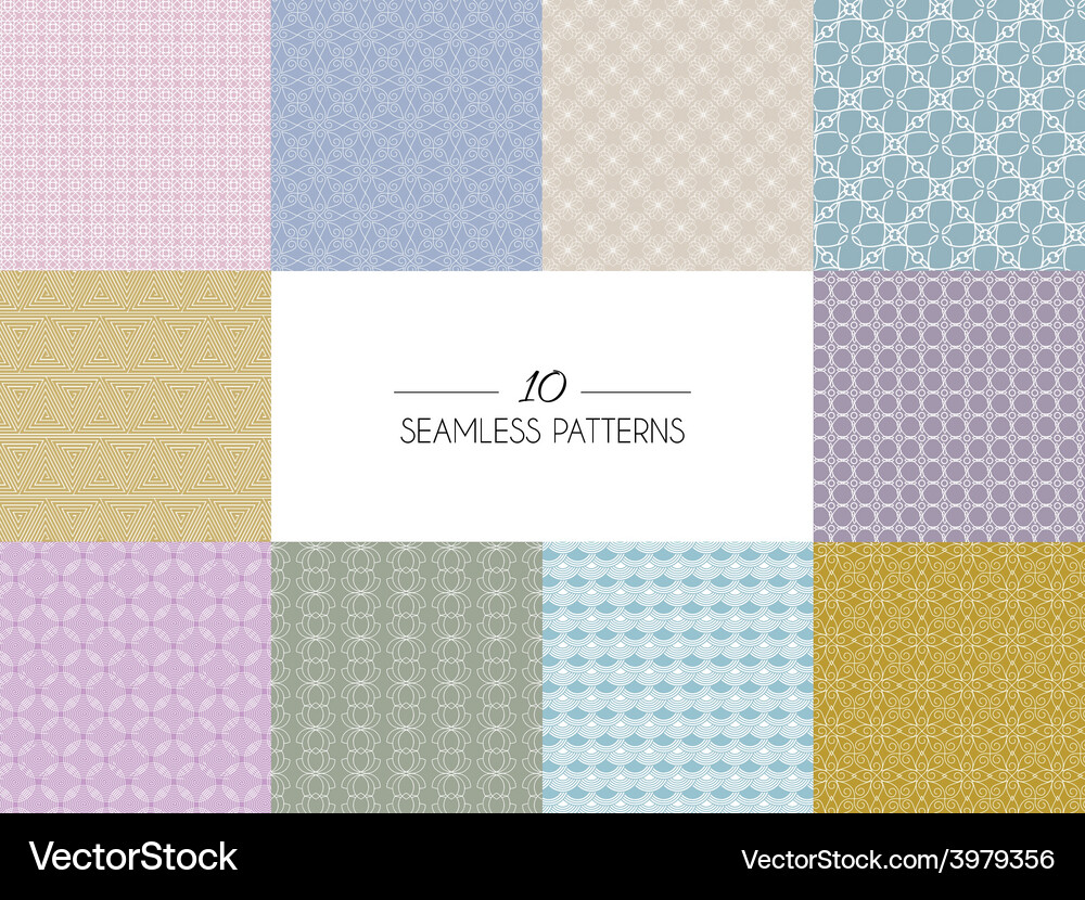 Set of geometric seamless patterns Vector Image