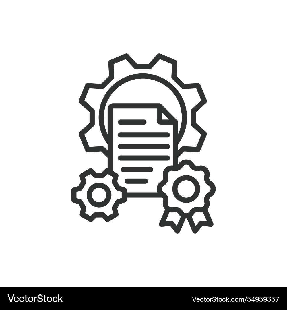 Automatic certificate icon in line design Automatic certificate icon in line design vector image