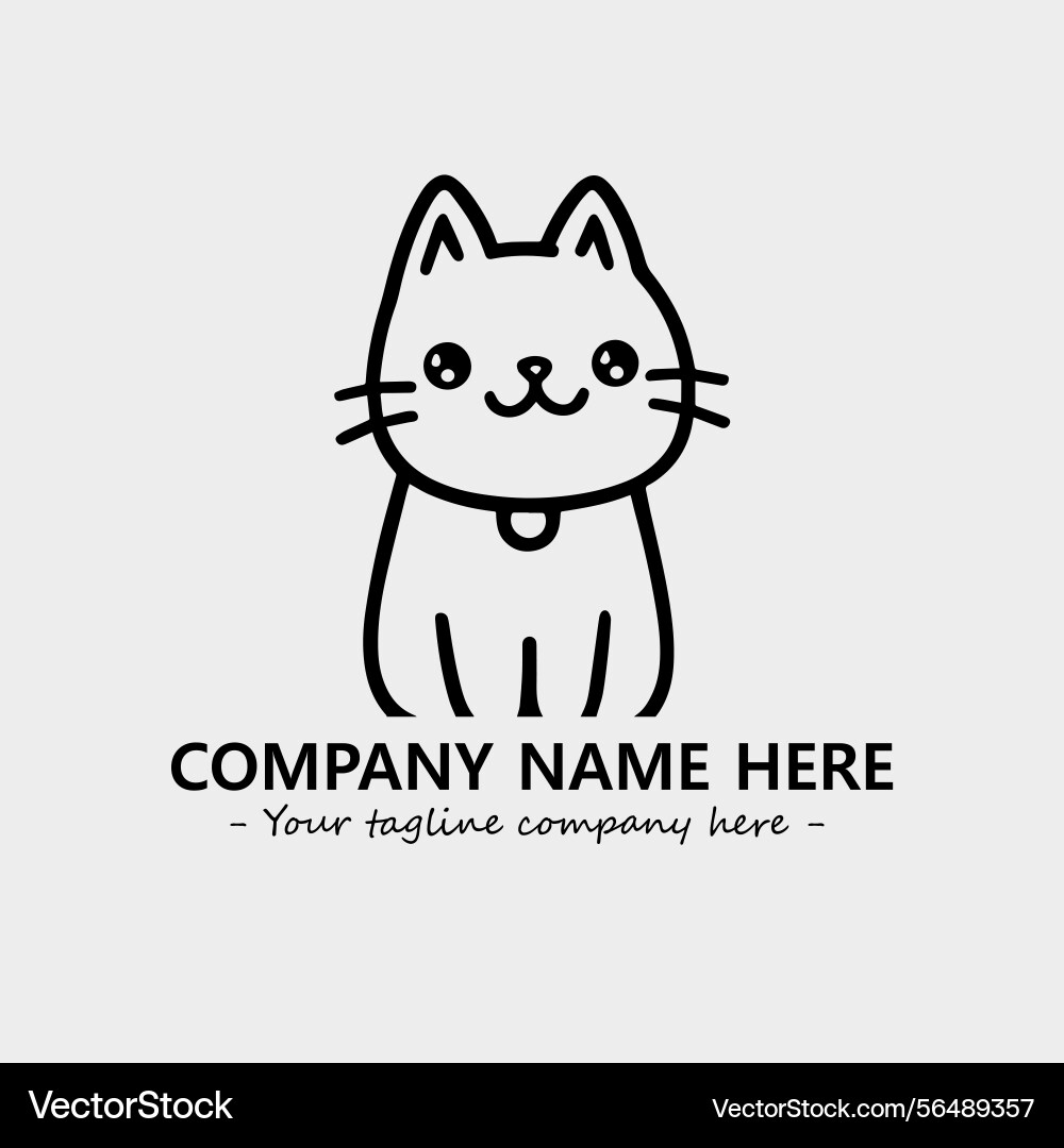 Cat Charakter schwarz und weiß für Logo-Unternehmen Cat Charakter schwarz und weiß für Logo-Unternehmen Vektorbild