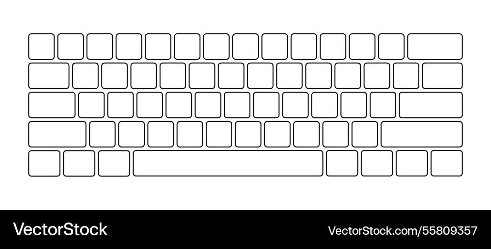 Computer keyboard button layout template Computer keyboard button layout template vector image