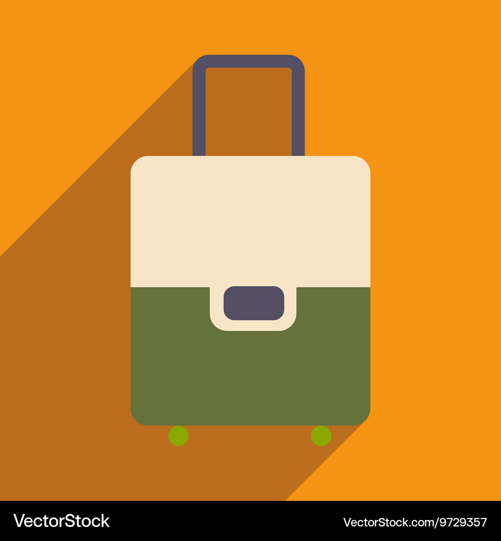 Flat with shadow icon and mobile application bag Vector Image