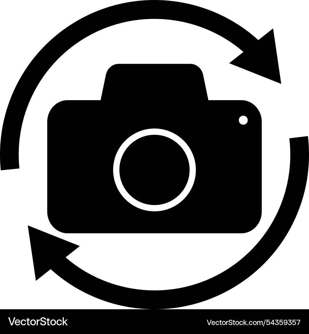 Flip and switch the camera icon button Flip and switch the camera icon button vector image