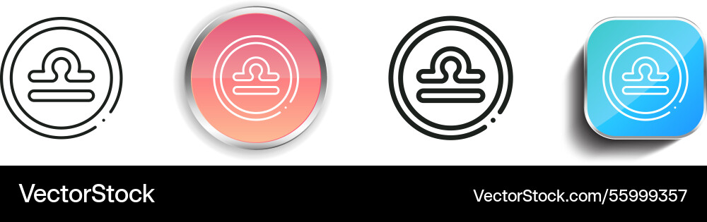 Libra icon thin linear regular and button style Libra icon thin linear regular and button style Vector Image
