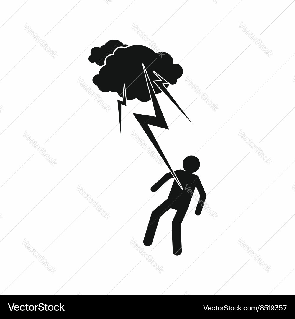 Man struck icon simple style Vector Image