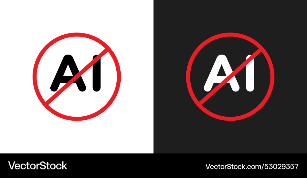 No ai sign logo set Royalty Free Vector Image - VectorStock