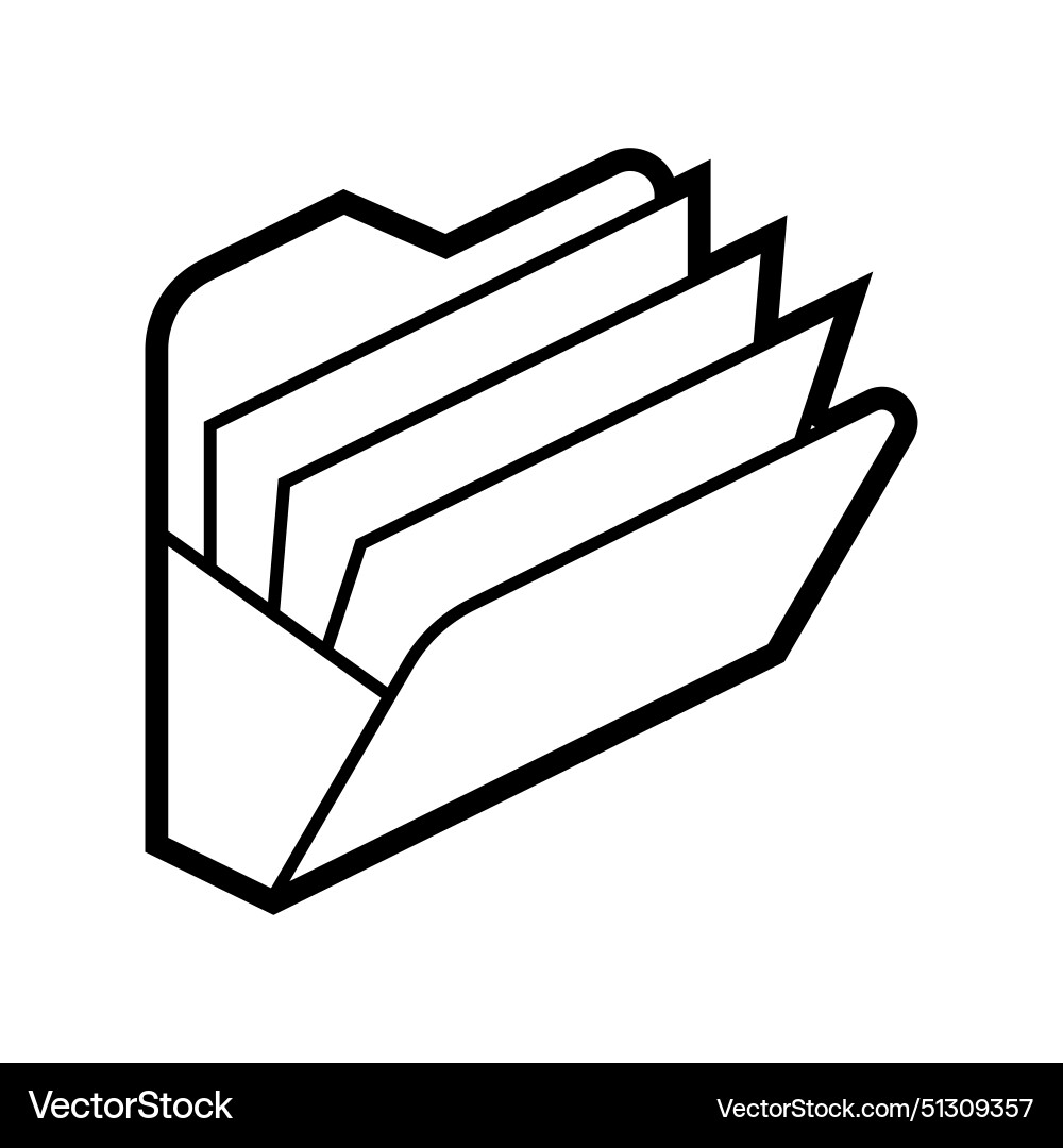 Open folder for paper icon in isometry image Open folder for paper icon in isometry image vector image