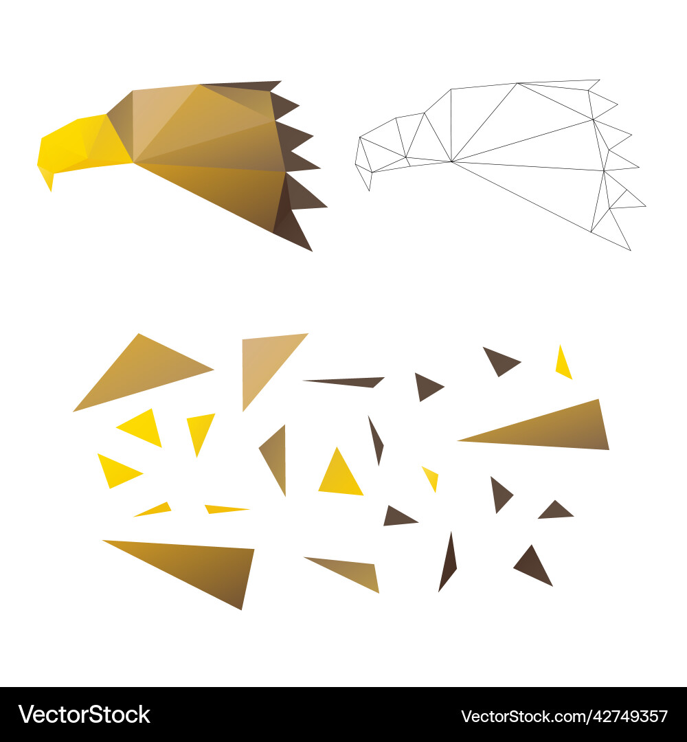 Polygonal puzzle game constructor from triangles vector image
