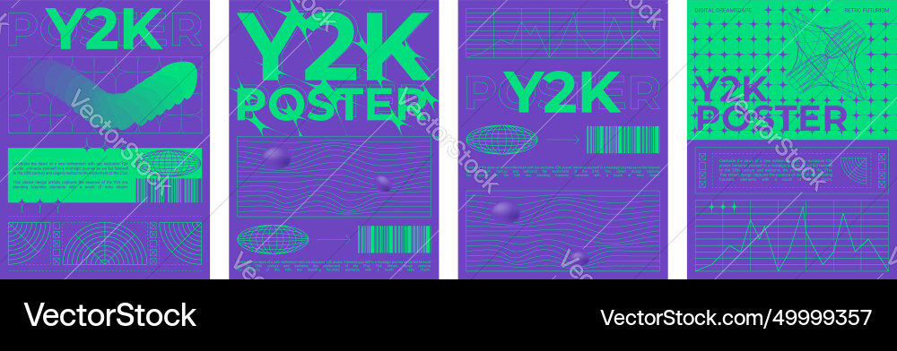 Poster template in y2k style with grid pattern Poster template in y2k style with grid pattern vector image