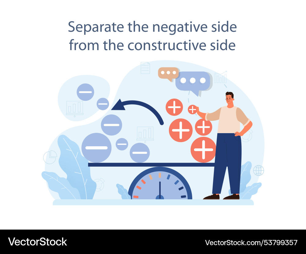 Separate negative aspects from positive part vector image