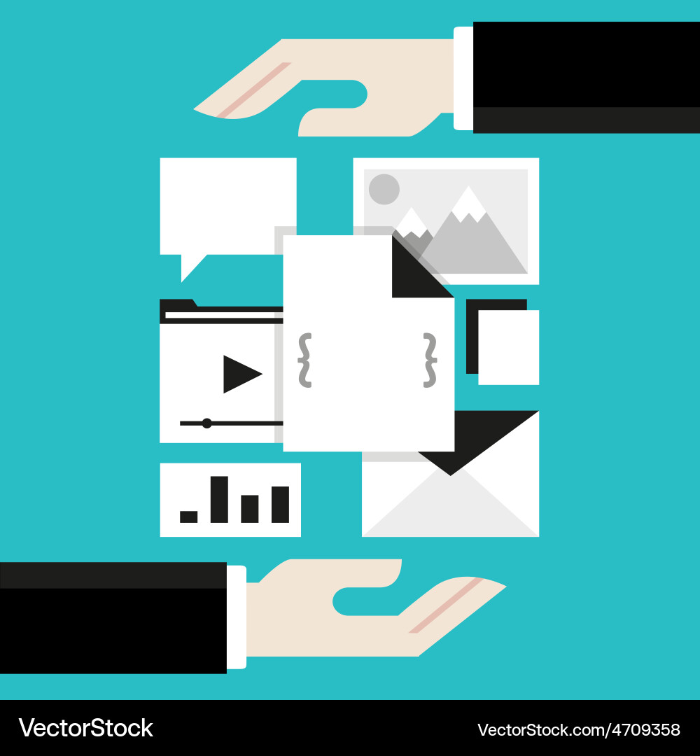 Content Management System (CMS) Concepts vector image