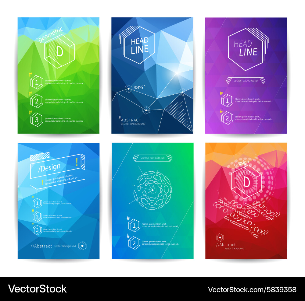 Geometric Poster Templates Royalty Free Vector Image