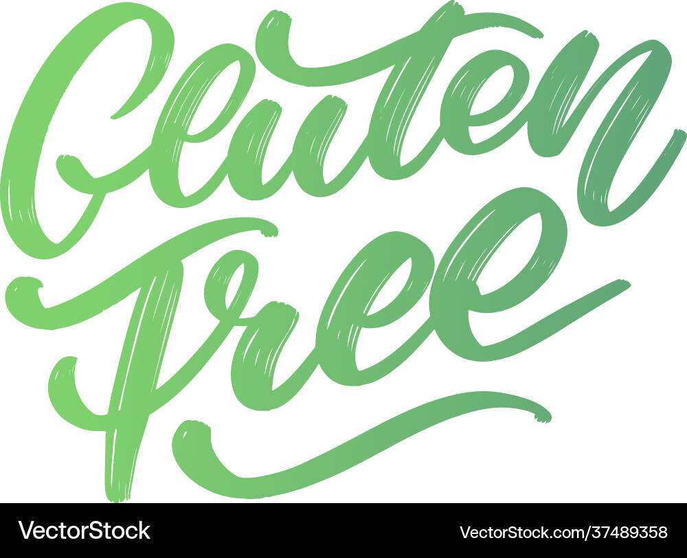 Glutenfreies Etikett handgezogenes Pinsel Schriftzug Logo Glutenfreies Etikett handgezogenes Pinsel Schriftzug Logo vektorbild
