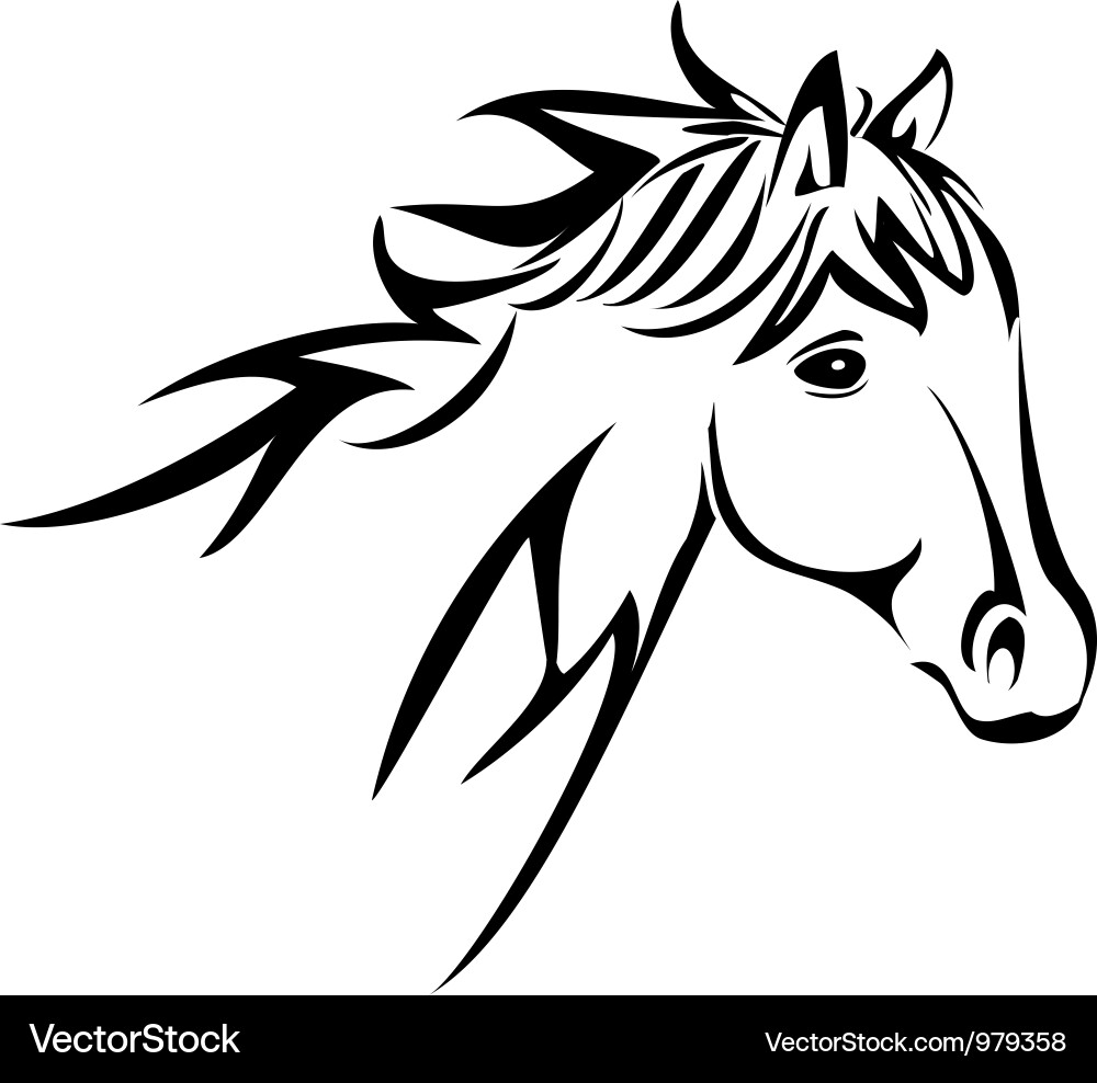 Horse Head Silhouette Vector Image