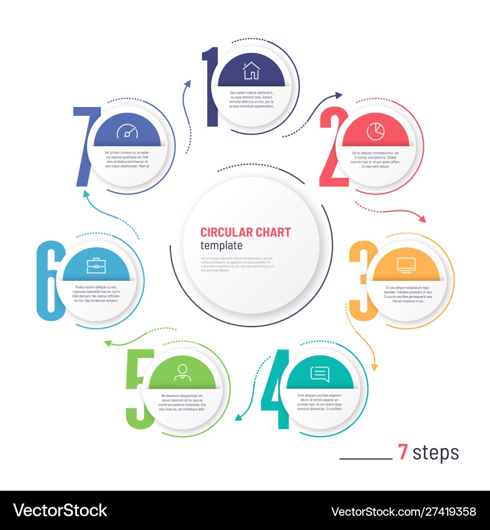 Infographic numbered process circular chart Vector Image