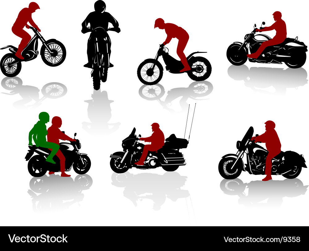 Motorcycle Silhouettes vector image